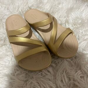 CROCS Gold Sandals
